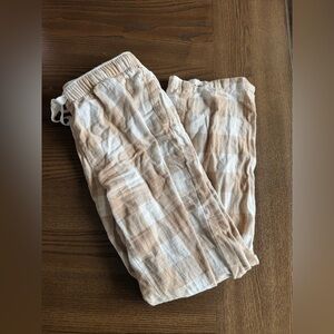 Old navy Beige and White Checkered Pants and top